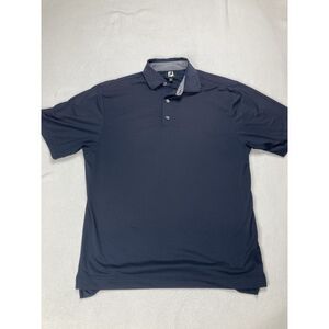 Footjoy FJ Navy Blue Performance Golf Short Sleeve Polo Shirt Mens Large